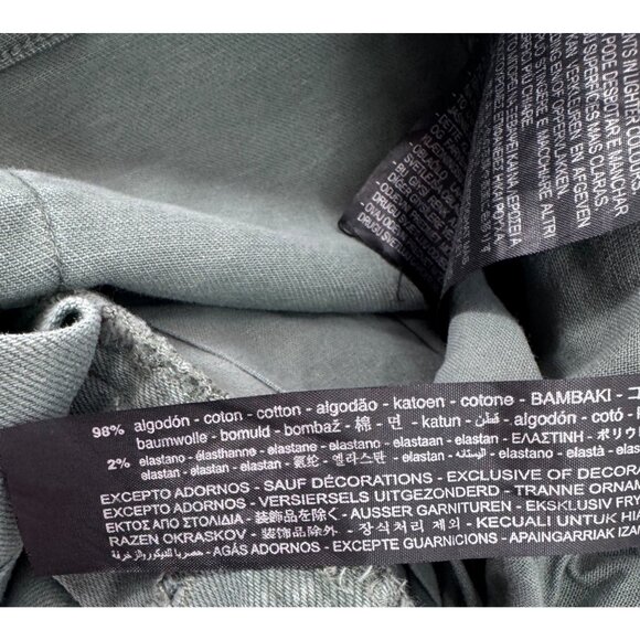 Zara Men's High-Rise Slim Fit Button Fly Green Denim Jeans - Picture 11 of 11